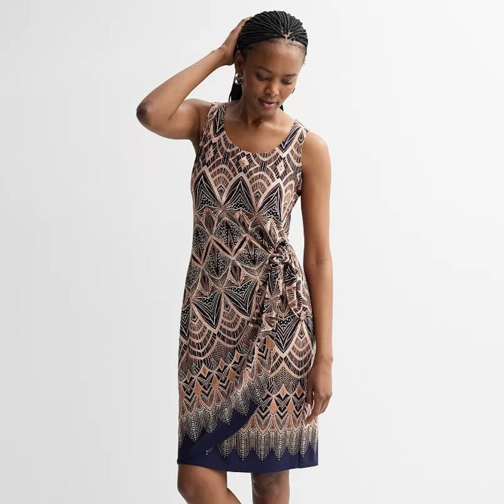 Robbie Bee Sleeveless Sarong Tie Dress NWT size L